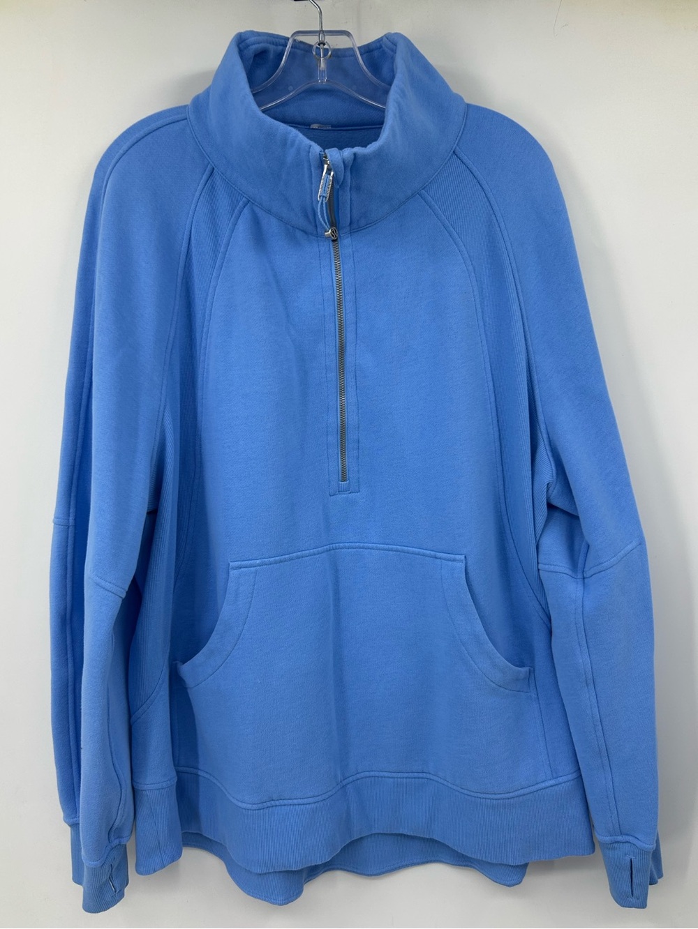 Lululemon Women's Light Blue Quarter-Zip Pullover Funnel Neck Plus Size XXL